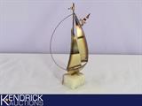 Signed Brass Sailboat with Onyx Base by DeMott &nbsp;
