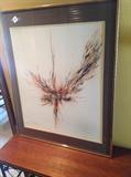 Leonardo Nierman, "Firebird", signed watercolor print 25/150