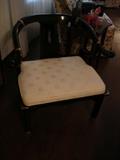 Chinese-influenced black lacquer arm chair by Century Chair Co.