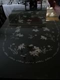 Museum quality Chinese black lacquer dining table and chairs
