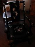 Museum quality Chinese black lacquer dining table and chairs
