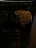Museum quality Chinese black lacquer dining table and chairs