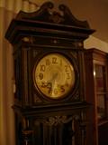 Antique German-made black lacquer grandfather clock