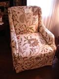 Club chair/arm chair in crewell upholstery