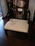 Chinese-influenced black lacquer arm chair by Century Chair Co.
