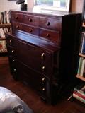 Vintage 1950 mahogany tall dresser