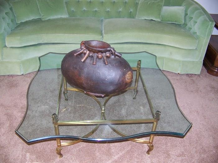 Glass and Brass coffee table