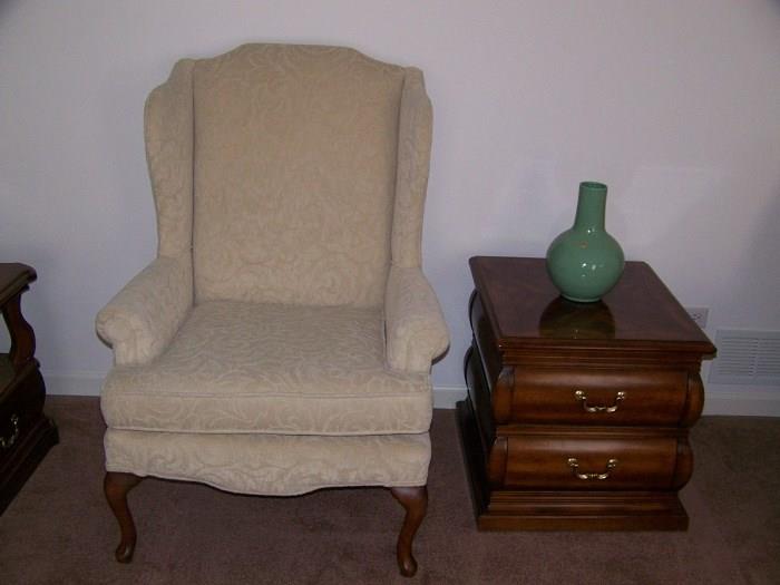 Wing Back Chair-End table