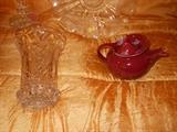 More decorative glass  and Hall teapot
