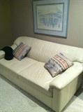 White leather sleeper sofa