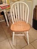 One of 4 Windsor style chairs to match the pine and white breakfast room table