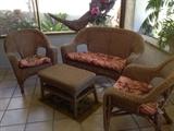Woven patio set - also has two additional side chairs and side table