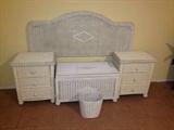 Wicker Full/Queen headboard, night stands, chest and other wicker acessories