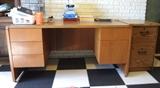 Large office desk & wooden filing cabinet