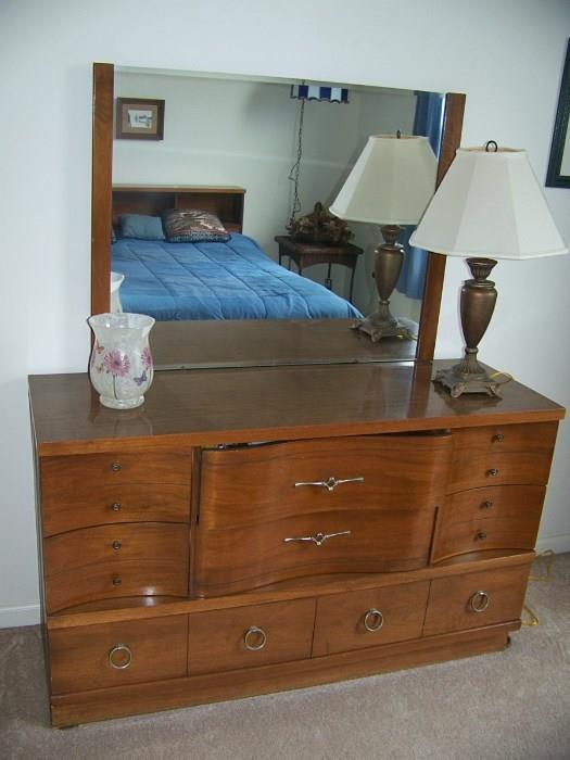 Mid-Century Modern Dresser and Mirror