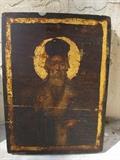 Early Greek Icon.  Piece is signed on the back in Greek.