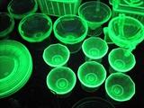 Collection of Uranium Green Depression Glass