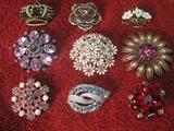 Lots of Vintage Brooches and Jewelry.  Coro, Trifari (Phillipe Alexander CA 1951) and more.  
