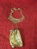 Whiting and Davis Draw Purse and Necklace