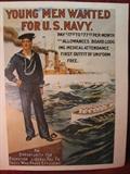 Vintage Reproduction of the 1909 Navy Recruiting Poster, large.  There is a whole collection of Navy Recruiting Posters