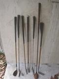 Several Antique Golf Clubs including a 1919 McGregor Spoon and 1905 Benny Putter