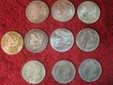 10 Morgan Dollars Several High Grade including 1926 S Peace Dollar and 1921 Morgan 