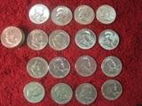 Lots of Franklin Half Dollars all high grade coins