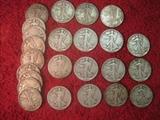 22 Different dates of Walking liberty halves including 1917 P,S,D and lots of 30's S coins some very nice grade