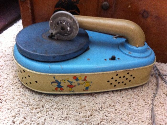 Vintage toys and games--1930s child's phonograph.