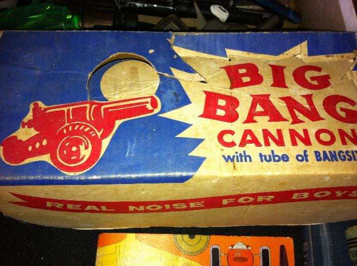 Vintage "Big Bang" cannon in original box.
