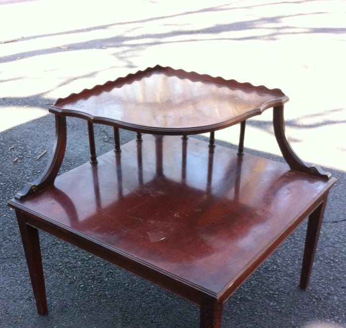 Vintage mahogany corner table.