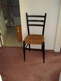 early 19th c Ladder Back Chair with Caned Seat