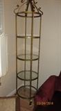 VINTAGE BRASS & GLASS SHELVING UNIT