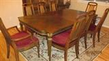 MID CENTURY DINING SET W/6 CHAIRS