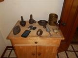 Antique irons and others.