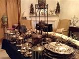 Large selection of silver plate pieces
