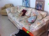 Sturdy floral sofa....redo or sleep on it!!!!