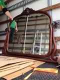 Mirror that attaches to antique dresser. Mirror being replaced due to crack.