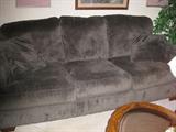 wide wale sofa is green-looks grayish blue here