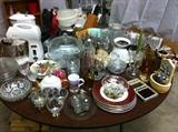 Kitchen Items, Sunbeam Mixer, Crock Pot, Cake Plates, China and Glassware, Corning Ware, Coffee Makers, Tea pots, etc.