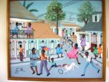 Yves Etienne Market Scene, Haitian artist