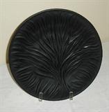 Lalique black glass plate "Seaweed"