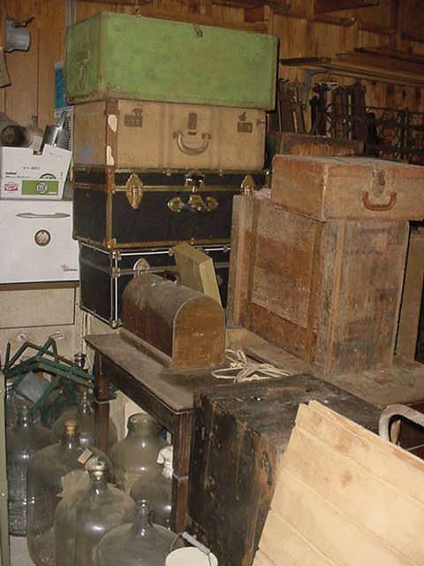 More of the chests, trunks, wood boxes, old sewing machines, large glass bottles, and SO MUCH MORE!!