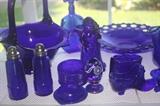 Assorted cobalt glass - Fenton, Westmoreland, Mosser.