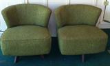 PAIR OF SWIVEL MID CENTURY CHAIRS