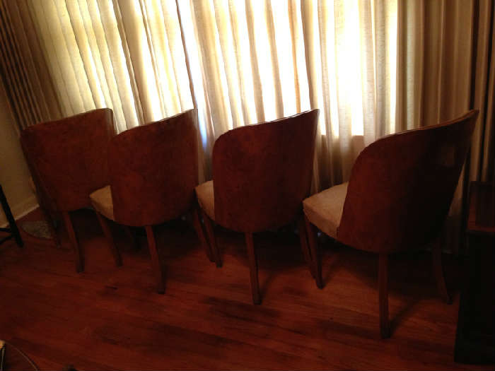 beautiful barrel back mod century Italian chairs, set of four