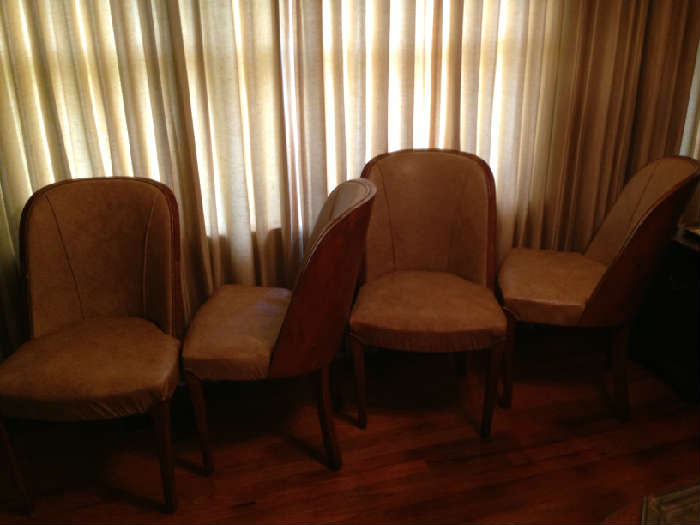beautiful barrell backed Italian midcentury chairs, set of four
