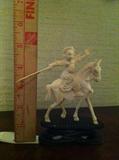 INTRICATELY CARVED IVORY HORSE AND RIDER