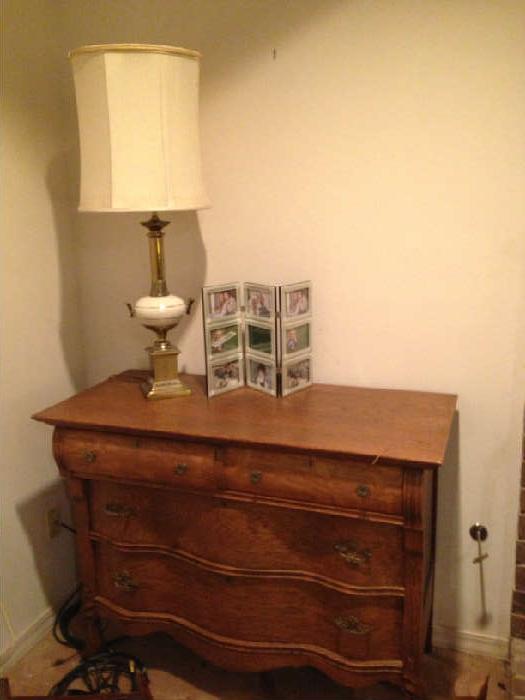 nice oak chest with carved feet