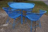 Bright blue patio set